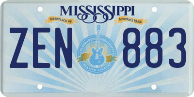 MS license plate ZEN883