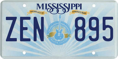 MS license plate ZEN895