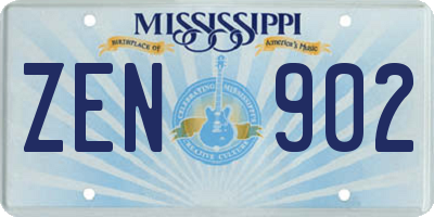 MS license plate ZEN902
