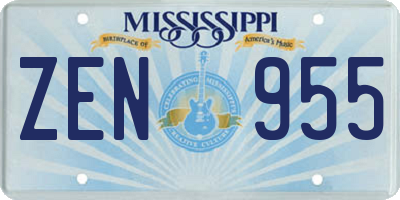 MS license plate ZEN955