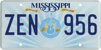 MS license plate ZEN956