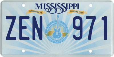 MS license plate ZEN971
