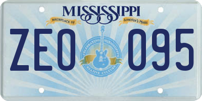 MS license plate ZEO095