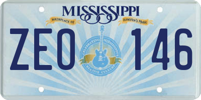 MS license plate ZEO146