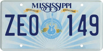 MS license plate ZEO149