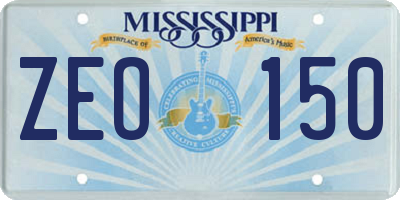 MS license plate ZEO150