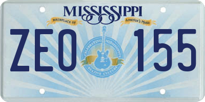 MS license plate ZEO155