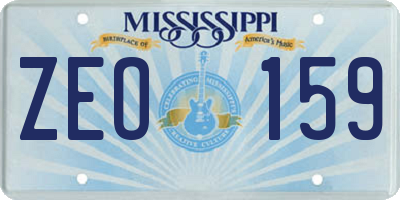 MS license plate ZEO159