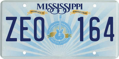 MS license plate ZEO164
