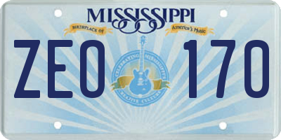 MS license plate ZEO170