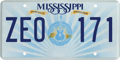 MS license plate ZEO171