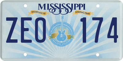 MS license plate ZEO174