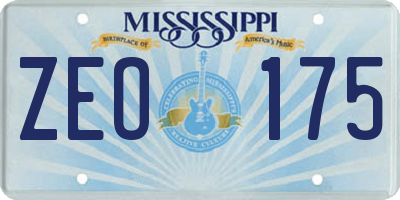 MS license plate ZEO175