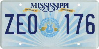 MS license plate ZEO176