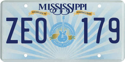 MS license plate ZEO179