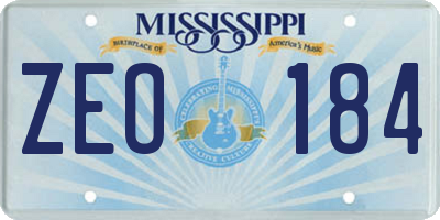 MS license plate ZEO184