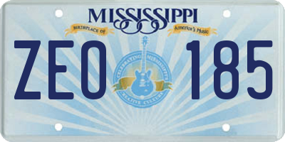 MS license plate ZEO185