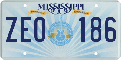 MS license plate ZEO186