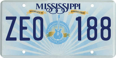 MS license plate ZEO188