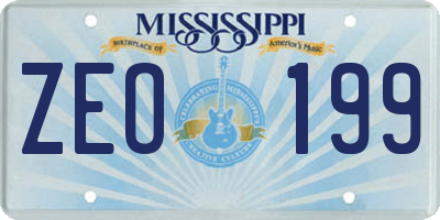 MS license plate ZEO199