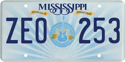 MS license plate ZEO253