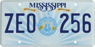 MS license plate ZEO256