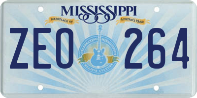 MS license plate ZEO264