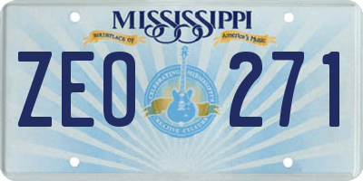 MS license plate ZEO271