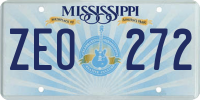 MS license plate ZEO272