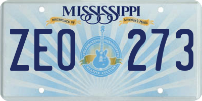 MS license plate ZEO273