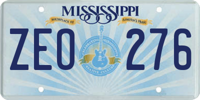 MS license plate ZEO276