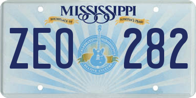 MS license plate ZEO282