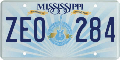 MS license plate ZEO284