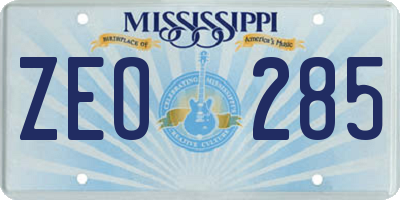 MS license plate ZEO285