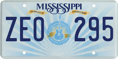 MS license plate ZEO295