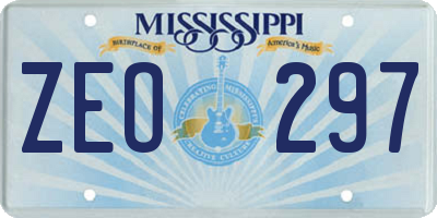 MS license plate ZEO297