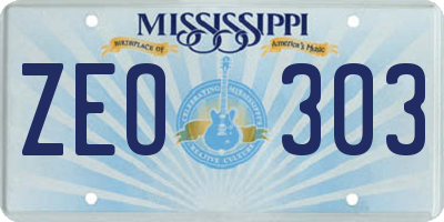 MS license plate ZEO303