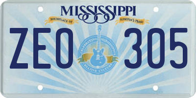 MS license plate ZEO305