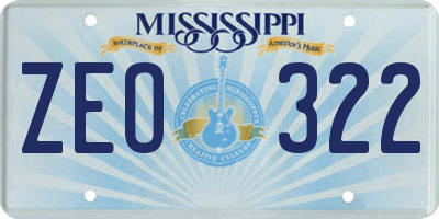 MS license plate ZEO322