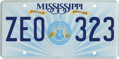 MS license plate ZEO323