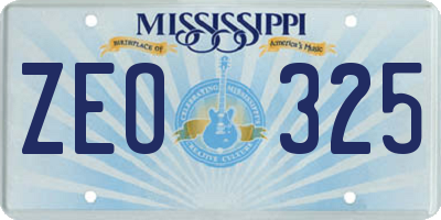MS license plate ZEO325