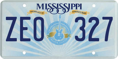 MS license plate ZEO327