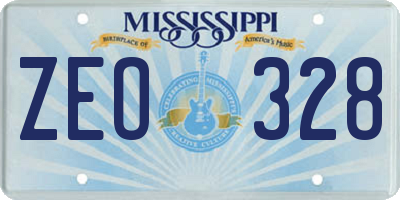 MS license plate ZEO328