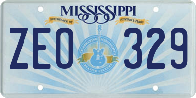 MS license plate ZEO329