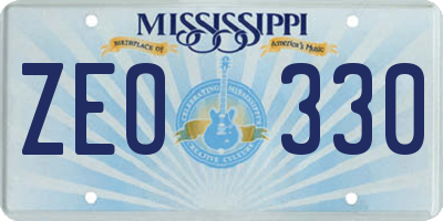 MS license plate ZEO330