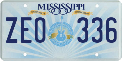 MS license plate ZEO336