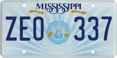 MS license plate ZEO337