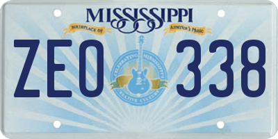 MS license plate ZEO338