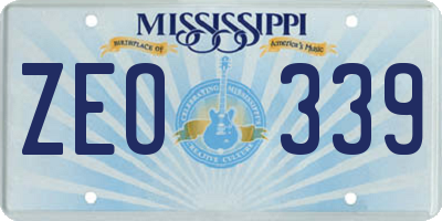 MS license plate ZEO339