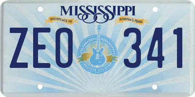 MS license plate ZEO341